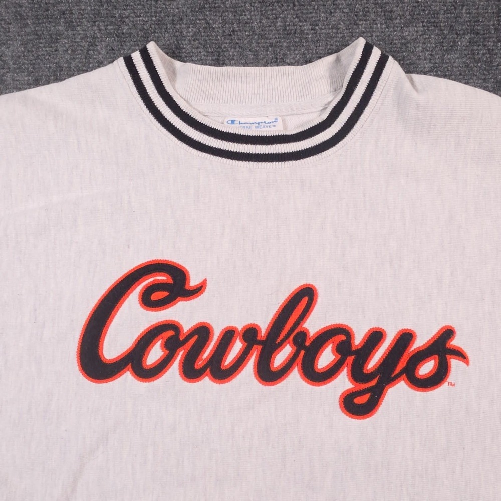 Oklahoma State Crew Neck Sweatshirt Mens S Champion Reverse Weave Cowboys OSU